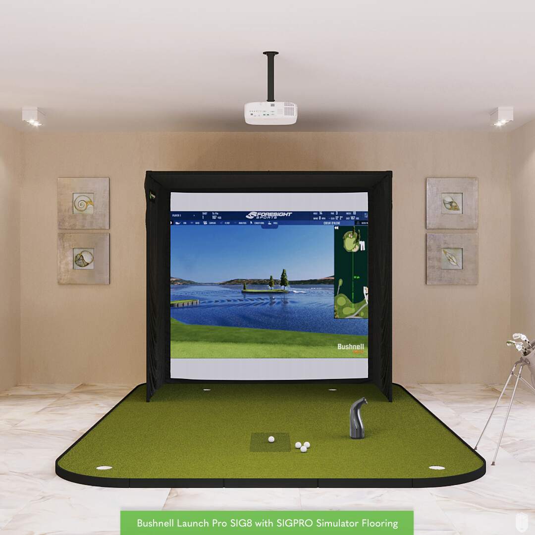 Bushnell Launch Pro SIG8 Golf Simulator Package Golf Simulator Bushnell Golf Golf Simulator Flooring 