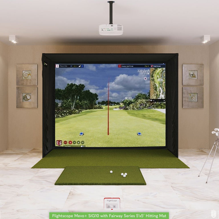 Flightscope Mevo+ SIG10 Golf Simulator Package Golf Simulator Flightscope Fairway Series 5' x 5' None 