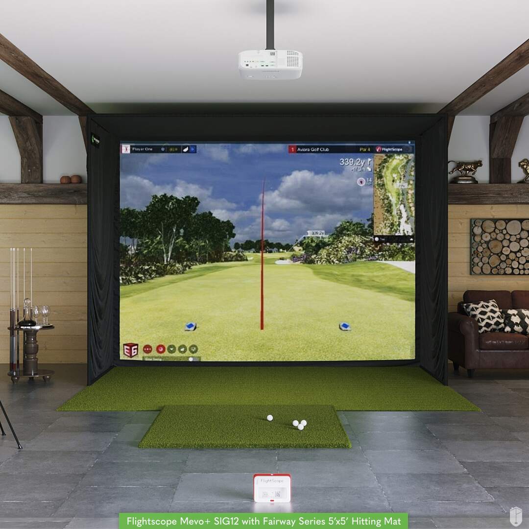 FlightScope Mevo+ SIG12 Golf Simulator Package Golf Simulator Flightscope Fairway Series 5' x 5' None 