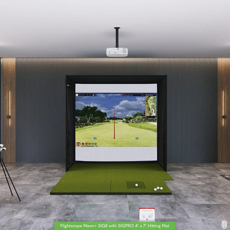 FlightScope Mevo+ SIG8 Golf Simulator Package Golf Simulator Flightscope SIGPRO 4' x 7' None 