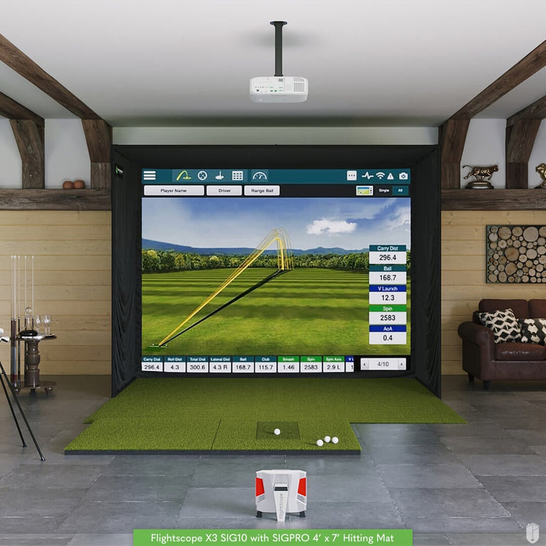 FlightScope X3 SIG10 Golf Simulator Package Golf Simulator Flightscope 4' x 7' 