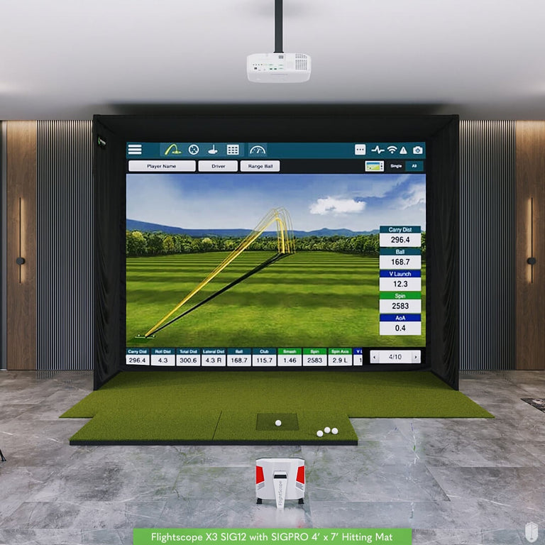 FlightScope X3 SIG12 Golf Simulator Package Golf Simulator Flightscope 4' x 7' 