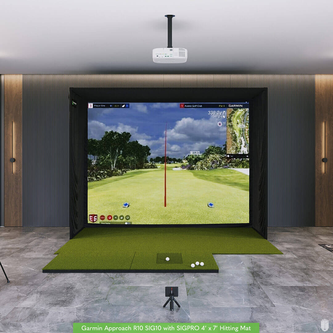 Garmin Approach R10 SIG10 Golf Simulator Package Golf Simulator Garmin SIGPRO Softy 4'x7' 