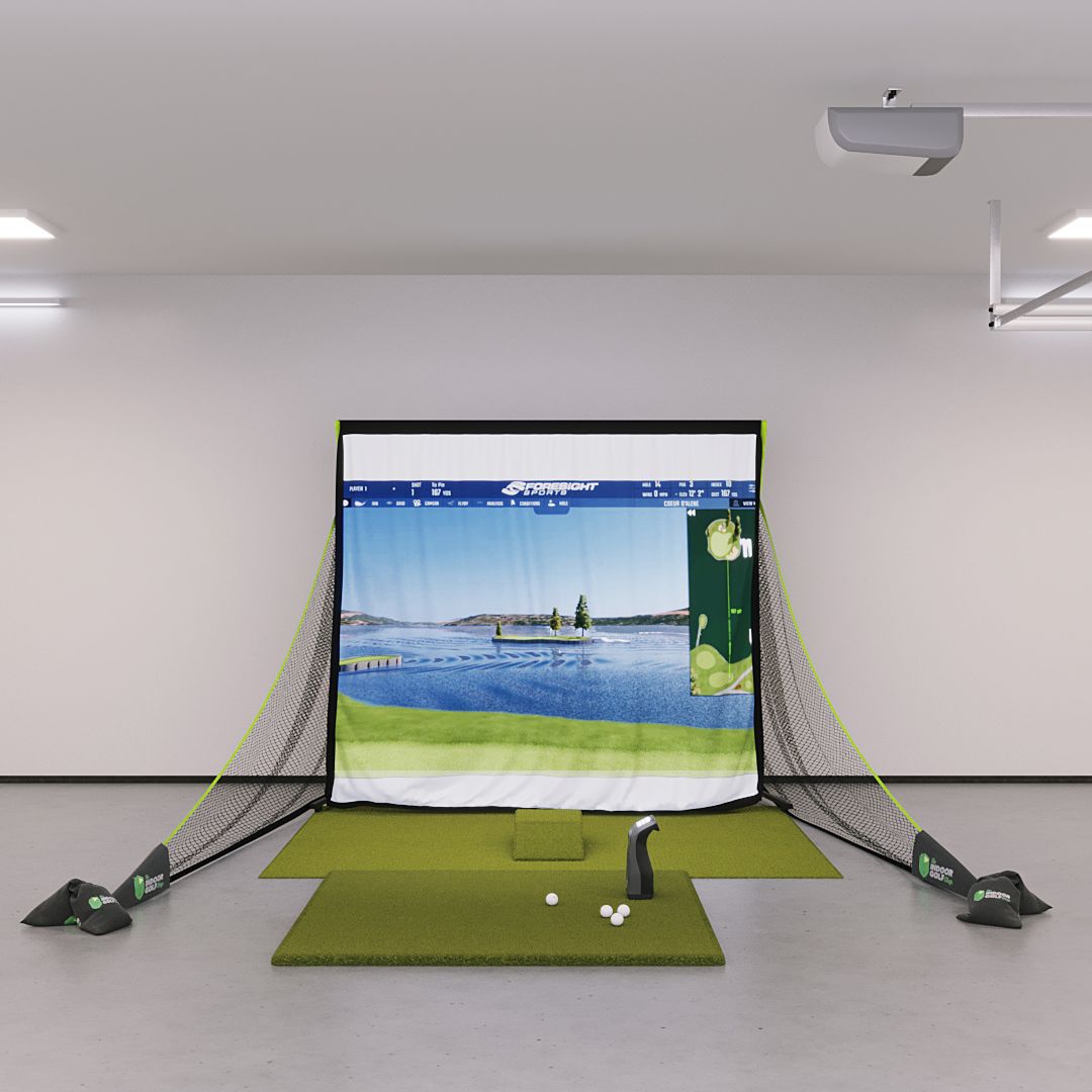 Bushnell Launch Pro Bronze Golf Simulator Package Golf Simulator Bushnell Golf Fairway Series 5 ' x 5' 