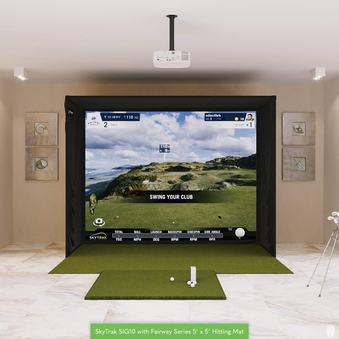 SkyTrak SIG10 Golf Simulator Package Golf Simulator SkyTrak Fairway Series 5' x 5' None 