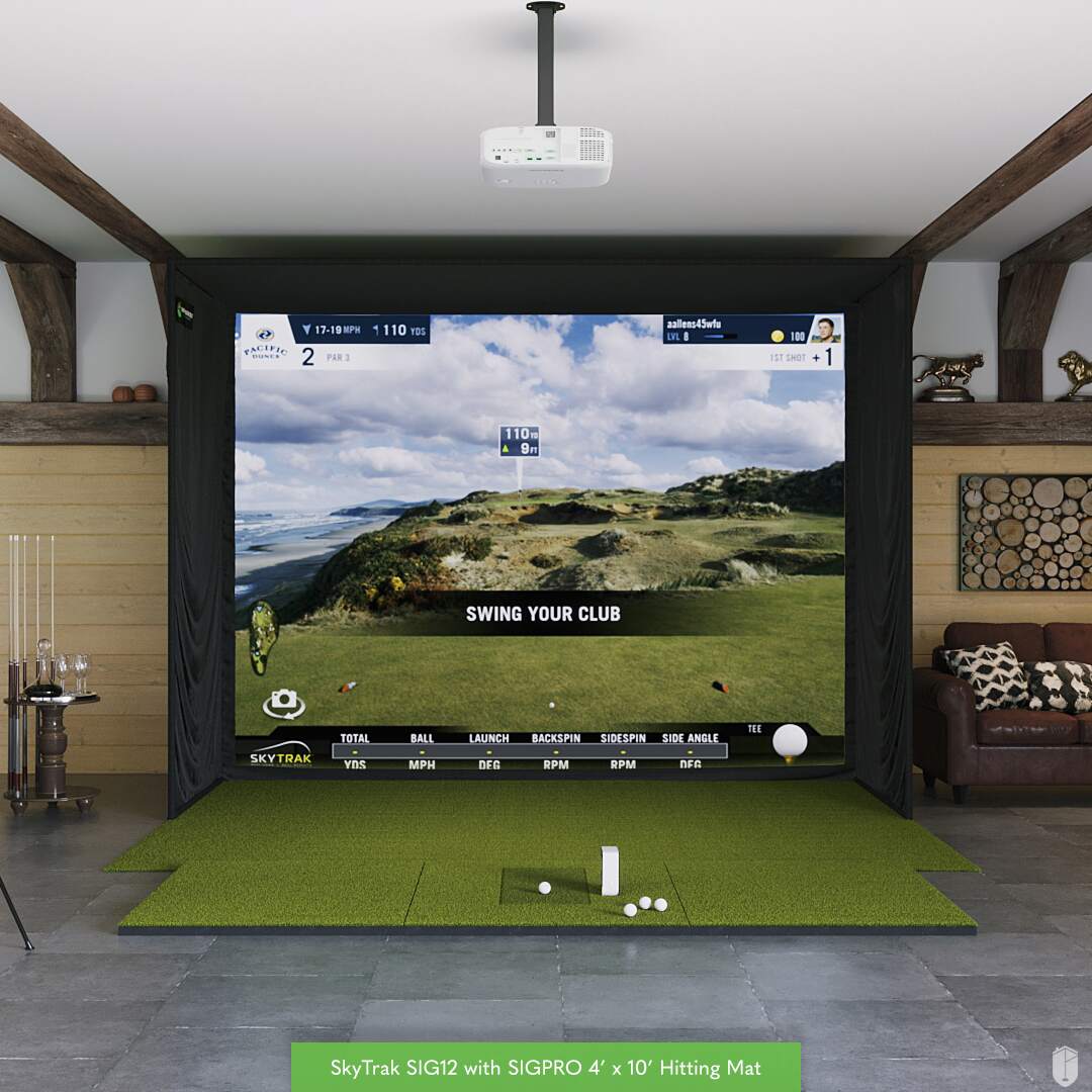 SkyTrak SIG12 Golf Simulator Package Golf Simulator SkyTrak SIGPRO 4' x 10' None 