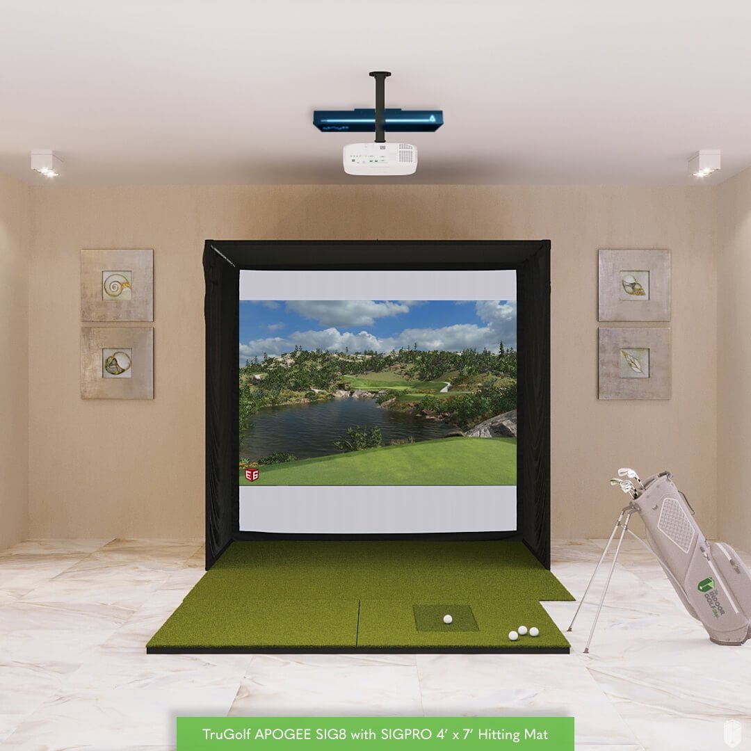 TruGolf APOGEE SIG8 Golf Simulator Package Golf Simulator TruGolf SIGPRO Softy 4' x 7' 