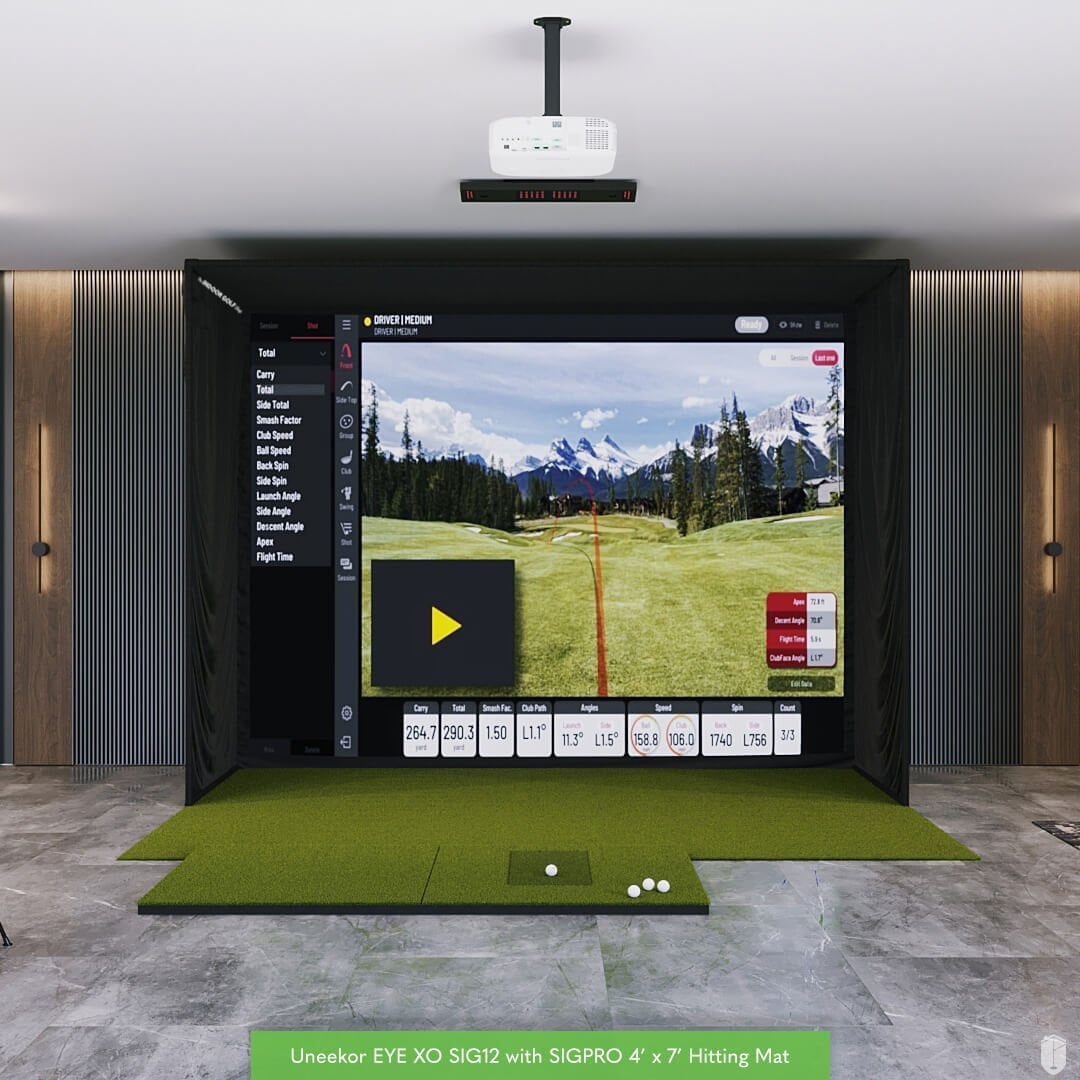 Uneekor EYE XO SIG12 Golf Simulator Package Golf Simulator Uneekor SIGPRO 4' x 7' EYE XO View