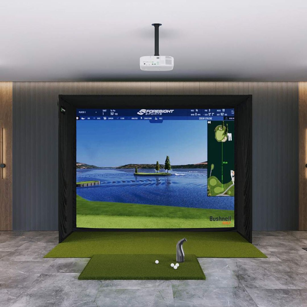 Bushnell Launch Pro SIG10 Golf Simulator Package Golf Simulator Bushnell Golf Fairway Series 5' x 5'