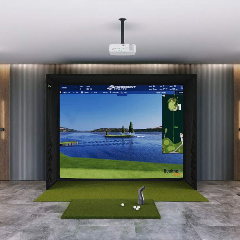 Bushnell Launch Pro SIG10 Golf Simulator Package Golf Simulator Bushnell Golf Fairway Series 5' x 5'