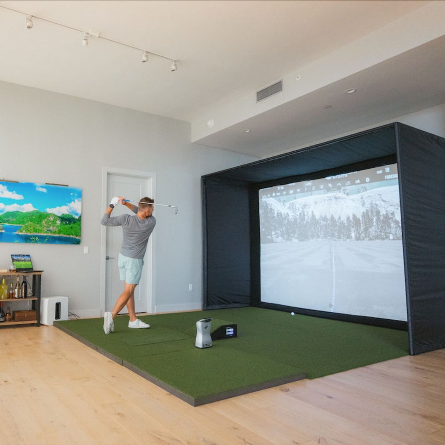 Foresight Sports GCQuad launch monitor in a SIG10 simulator setup