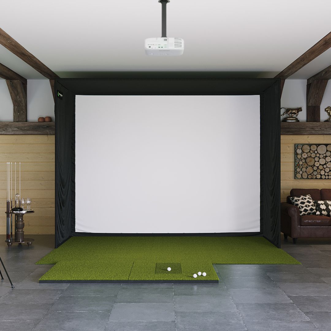 SIG12 Golf Simulator Studio - Complete Package Golf Simulator Screen Shop Indoor Golf SIGPRO 4' x 7' 