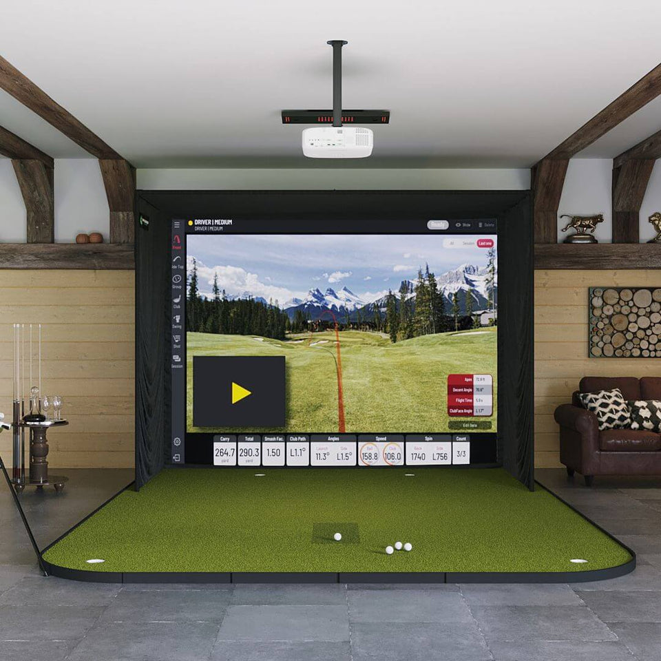 Uneekor EYE XO SIG10 Golf Simulator Package Golf Simulator Uneekor SIG10 Golf Simulator Flooring EYE XO View 
